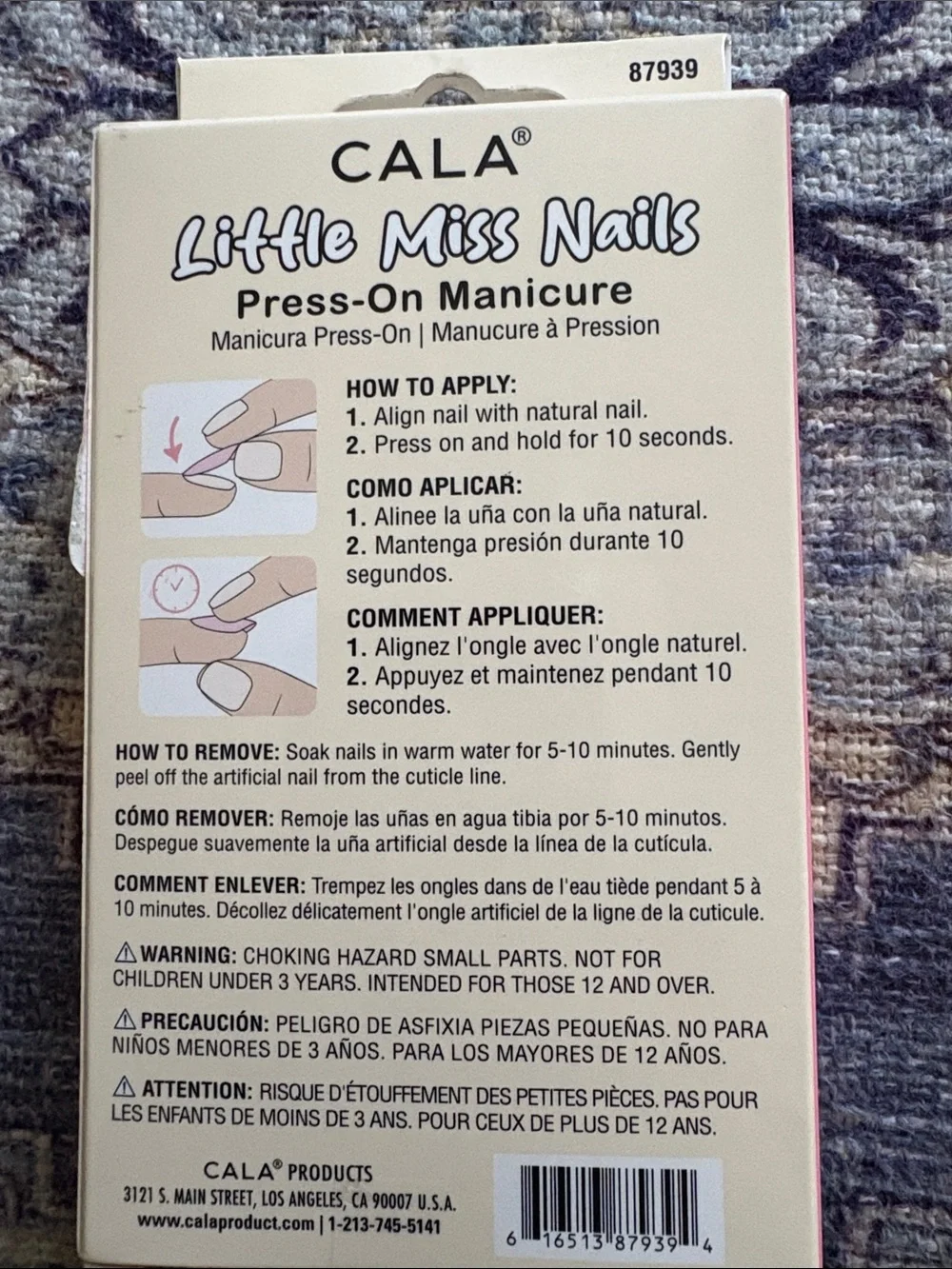 Little Miss Nails Press-On Manicure – Pink & White Paw Print Set - Picture 2 of 2